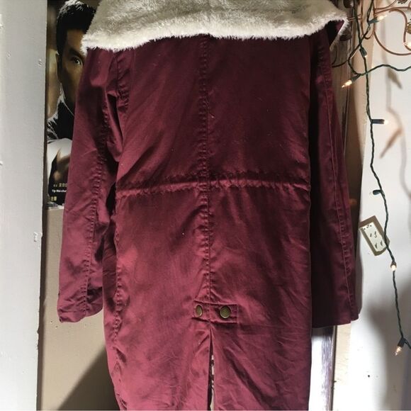 PacSun LA Hearts Coat Red Shawl Collar Size M Tech Preppy Western 🎉 Host Pick 🎉 - Picture 10 of 16